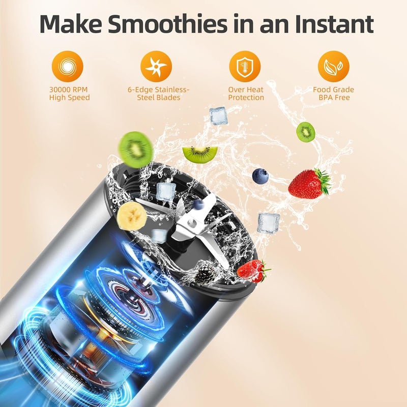 LAMPICK Smoothie Blender, 1300W Personal Blender for Smoothies, Shakes and Nutrient Extractions with 2pcs BPA-Free 27oz Portable To-Go Bottles - Image 2